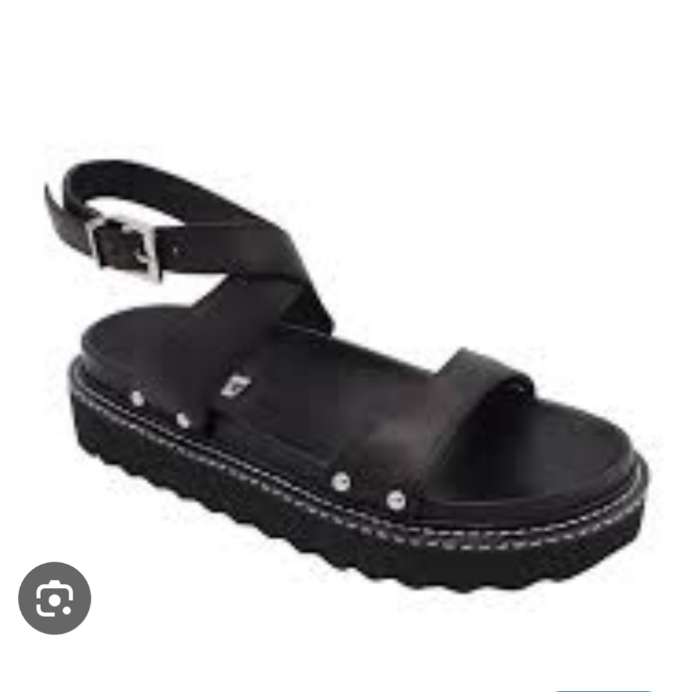 CAVERLEY | NIB 38 (US 8) Earnie Chunky Platform Sandals with Straps | black